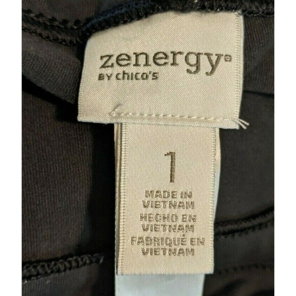 Zenergy by Chico's Crop Knit Pants Women's Size M Black Stretch Straight Leg - Picture 5 of 9